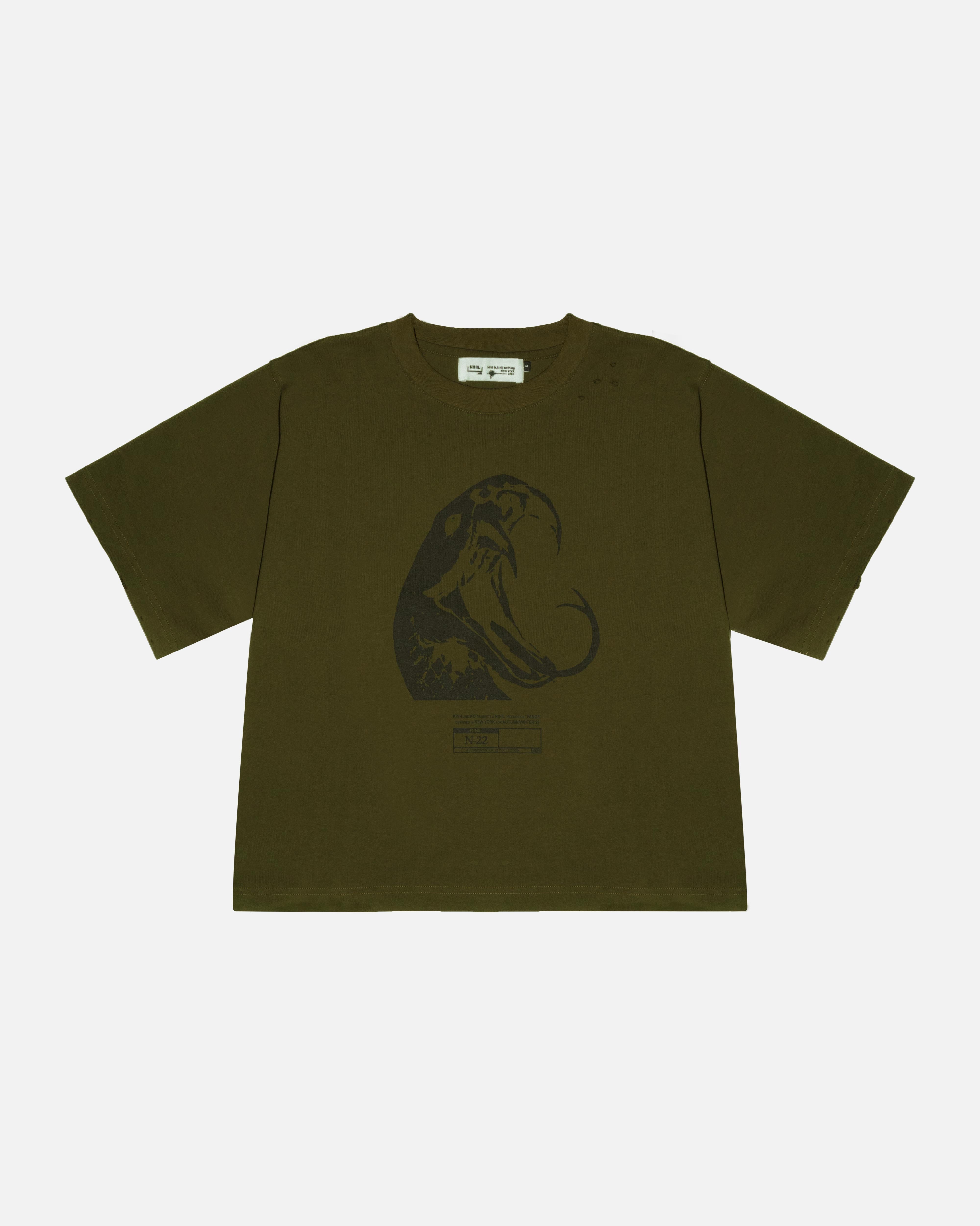 Fangs-2-Cropped-Tee-Olive-Front