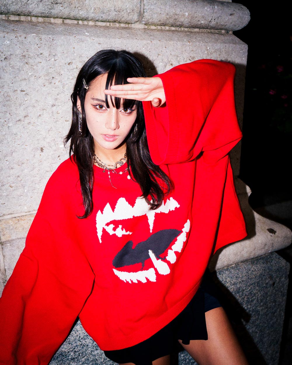 Red Fangs Knit on Female